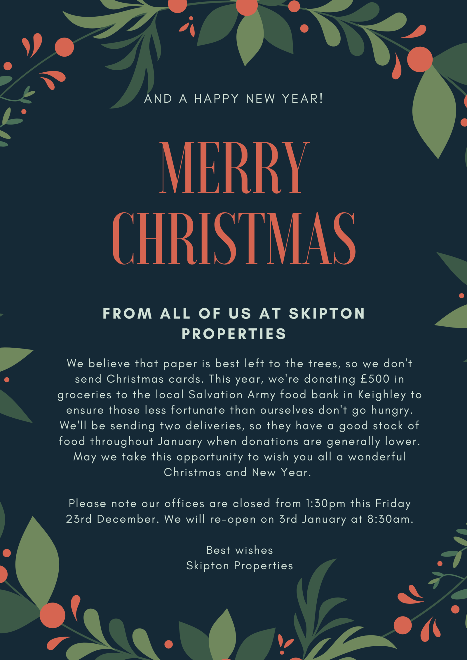 Merry Christmas and a Happy New Year 2023 - Skipton Properties